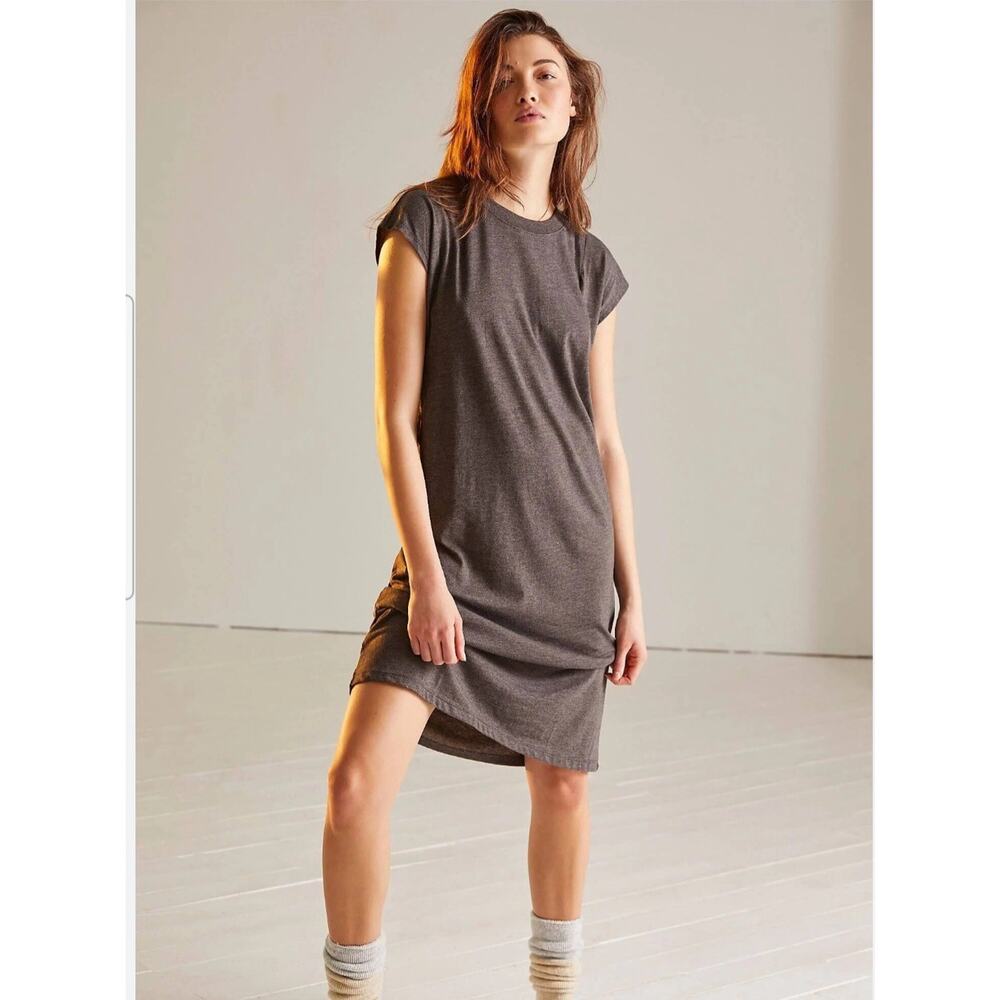 BANANA REPUBLIC Womens size large taupe cap sleeve 100% cotton causal dress EUC